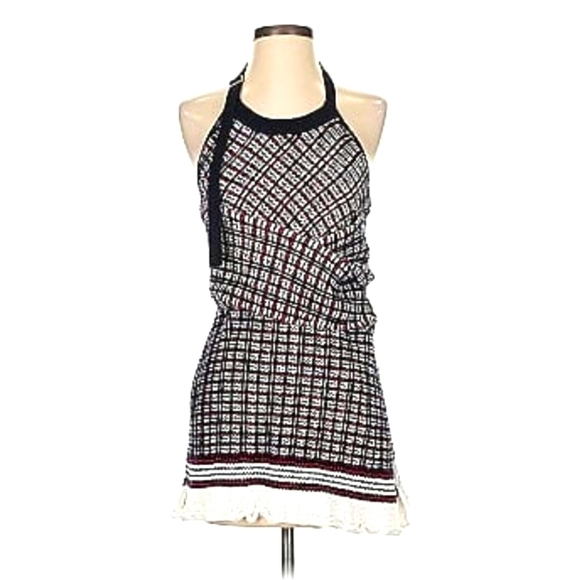 3.1 Phillip Lim jacquard wool blend sweater halter deconstructed sleeve wrap top - Picture 2 of 8